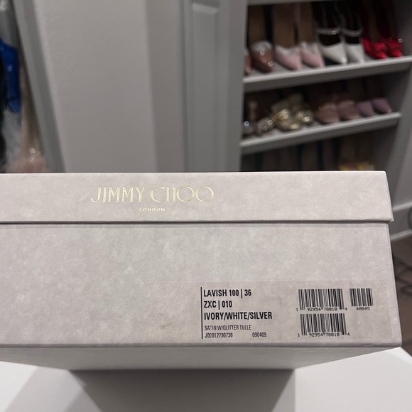 Jimmy Choo Lavish 100/36 Ivory , ✨white and silver ✨ - Picture 8 of 8